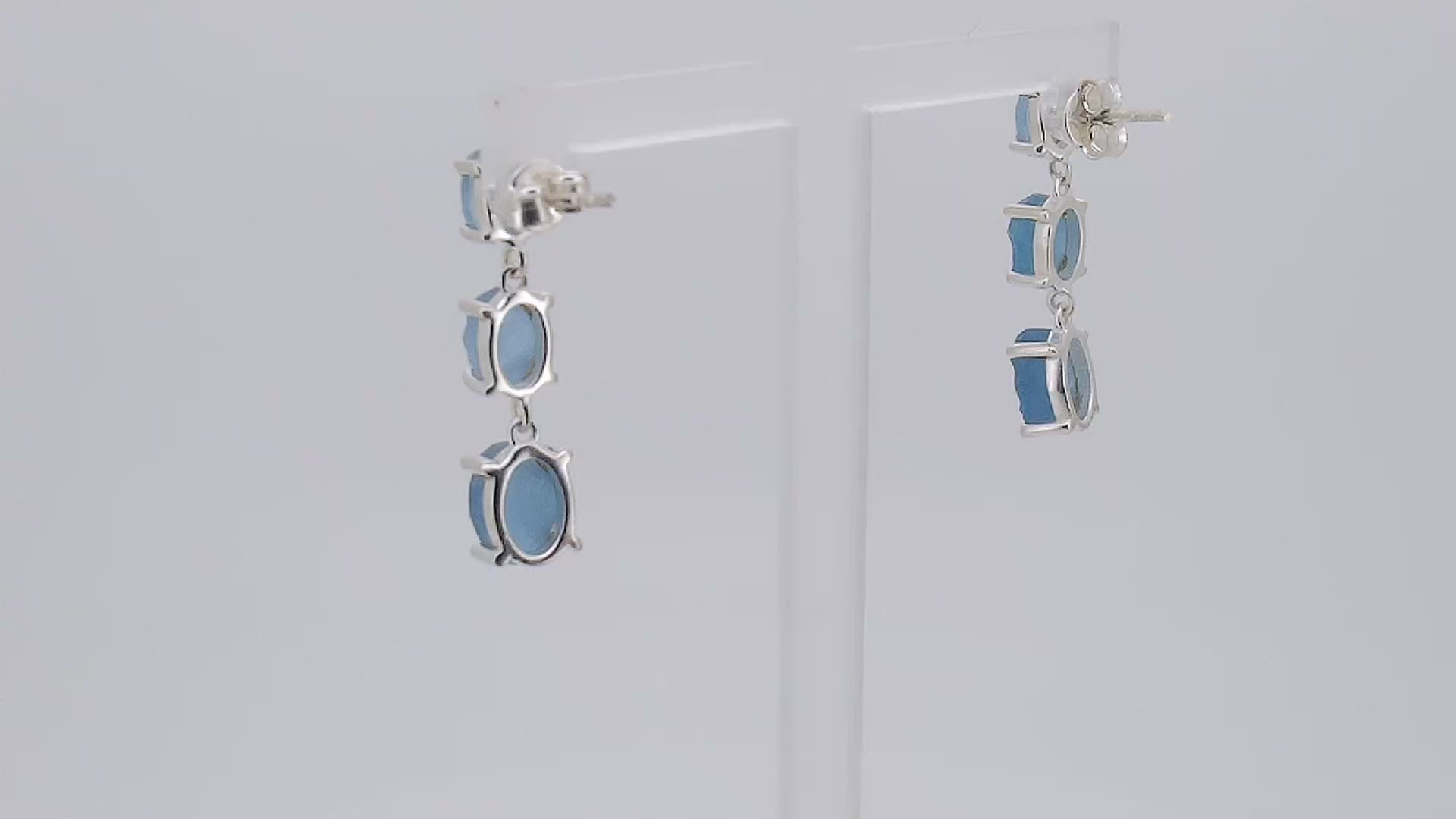 Raw Aquamarine Drop Earrings in 925 Sterling Silver